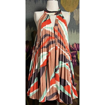 Anthropologie Hutch Halter Abstract Pleated Swing Mini Dress M | eBay Anthropologie Hutch Halter Abstract Pleated Swing Mini Dress M | eBay