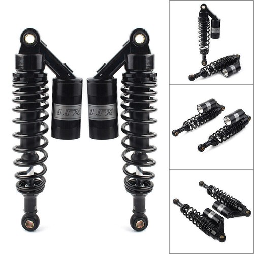 1 Pair Universal 8mm Spring 320mm 12.6" Motorcycle Rear Air Shock Absorber Black - Picture 2 of 9