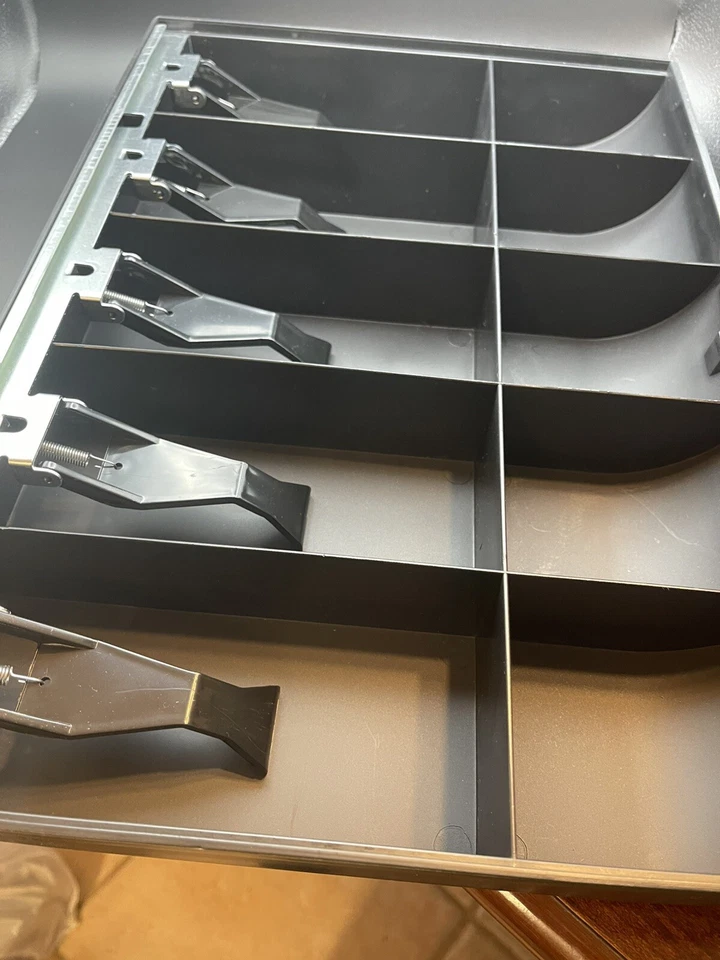 Sparco Money Tray w/ Locking Cover 16"x11"x2-1/4" Black.Metal Top Plastic Drawer - Image 4 of 4