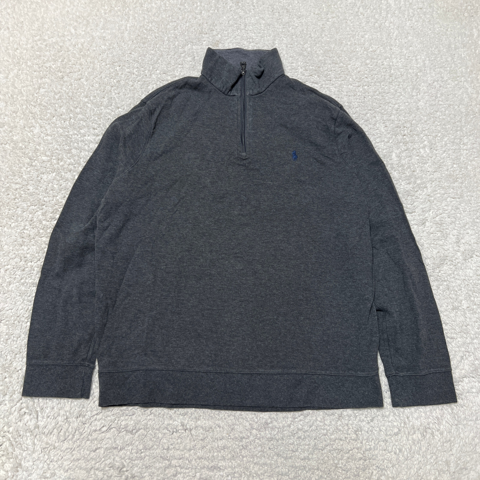 Polo Ralph Lauren Felpa Uomo Grande Grigio Quarto Zip Performance Pony