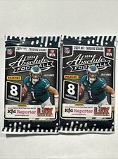(2) 2024 Panini Absolute NFL Football Cards Factory Sealed Pack LOT From Box