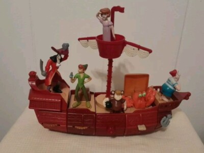 Mcdonalds Peter Pan Return To Neverland Pirate Ship Boat & Figurines Complete...