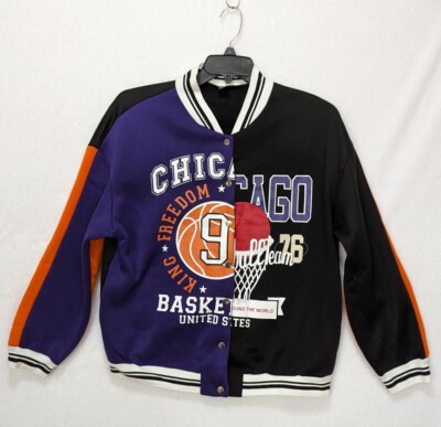Chicago Basketball Custom Dual Sided SHEIN Vintage Retro Varsity Jacket  Size LG