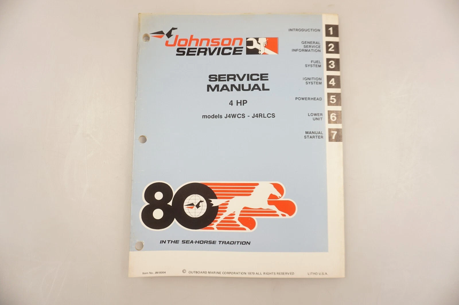 1980 OEM Johnson Outboards 4 HP Service Shop Manual JM-8004