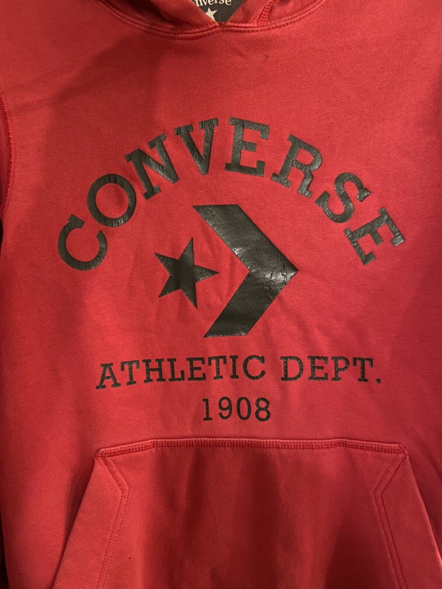 Converse Athletic Dept Hoodie Red Sweatshirt Mens Sweater Size XS GUC