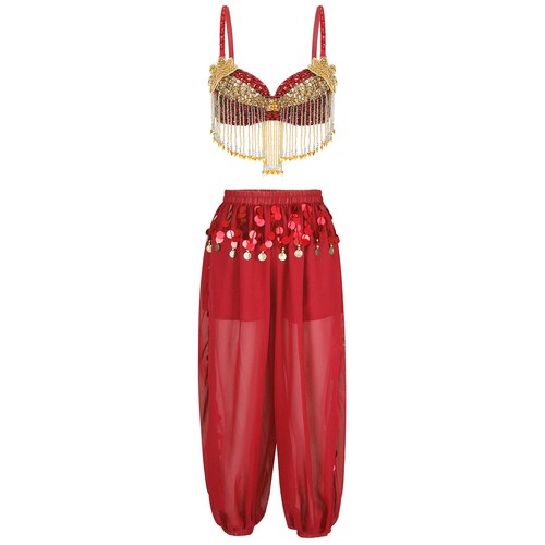UK Women Belly Dance Outfit Bra Top Bloomers Pants Sets Costume Dancewear - Picture 53 of 91