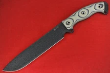 2017 Busse 2nd Gen Ergo Battle Mistress .24" Black Crinkle Blade, Black/Tan G10