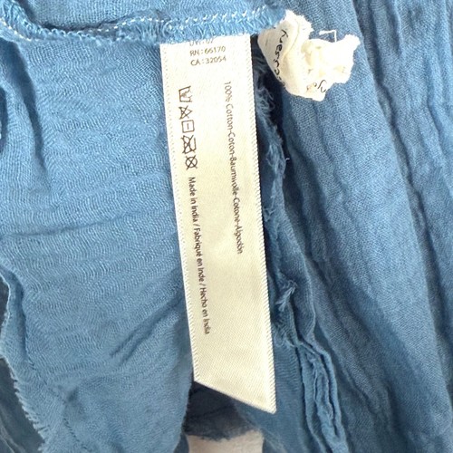 Free People FP One Padama V-Ausschnitt hauchdünnes Babydoll romantisches Oberteil Damen L blau - Bild 6 von 7
