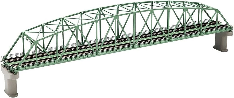 Double Track Curved‐Chord Large Truss Iron Bridge RED or GreenTOMIX 3221 N Scale - Image 2 of 3