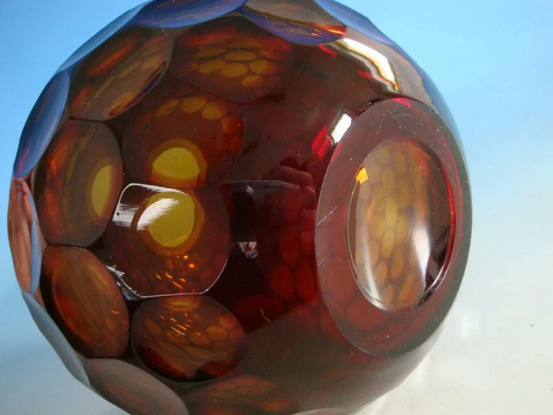 RS0319-069: Schöne Seltene WMF Glas Vase Blumenvase Kugelvase 20er  - Bild 4 von 4