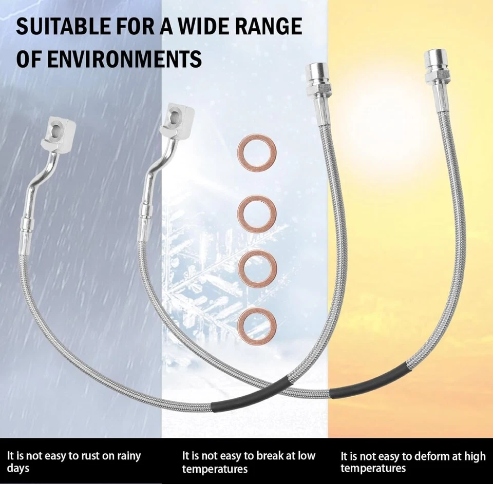 Brake Lines Front Stainless fit Silverado Sierra 2007-2019 2500 3500HD 2011-2019 - Image 3 of 4