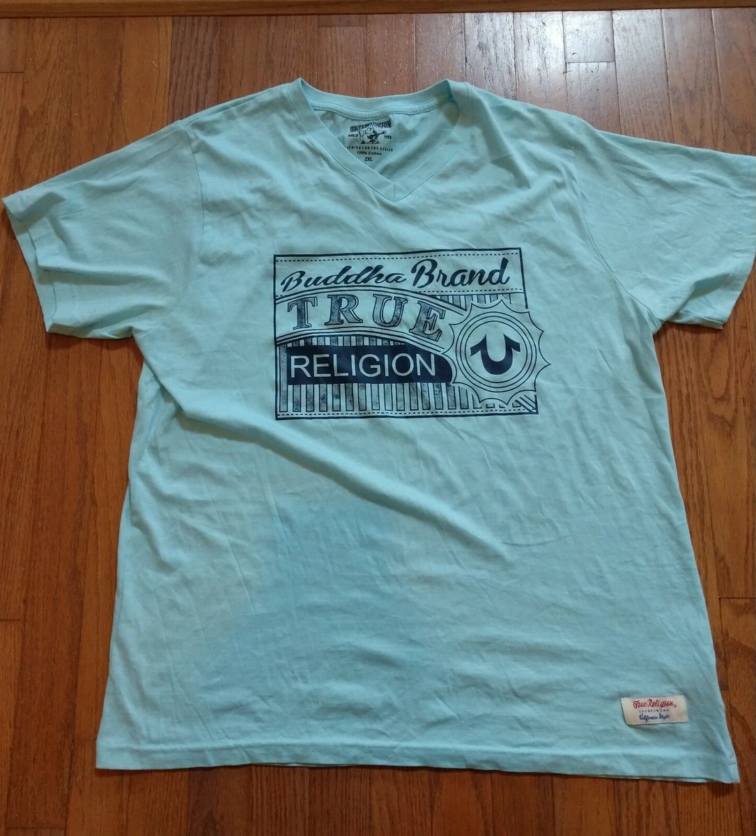 True Religion Brand Jeans World Tour Buddha Brand Baby Blue Tee