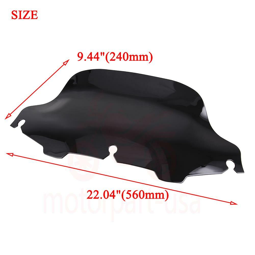 Windschutzscheibenverkleidung Für Harley Electra Glide & Street Glide (1996–2013) – Schwarz, 58 Cm, Mit Schlitzen