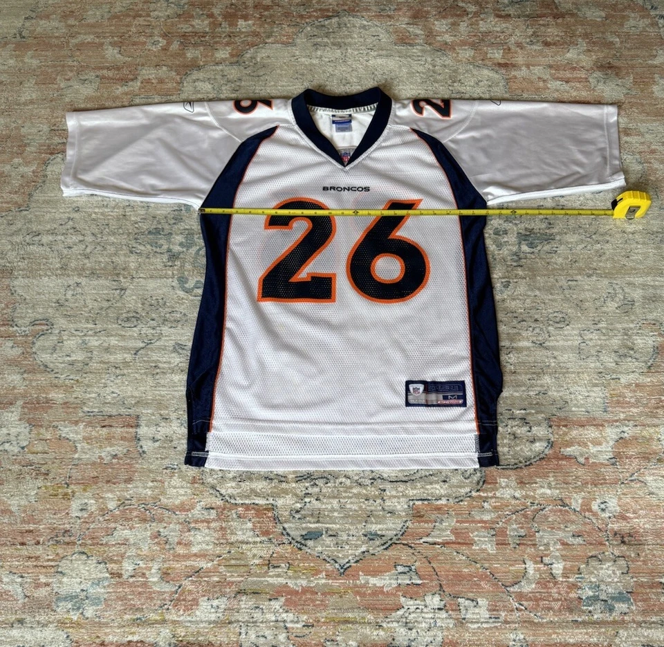 Camiseta de futebol americano Reebok Clinton Portis #26 Denver Broncos NFL tamanho médio - Imagem 4 de 4