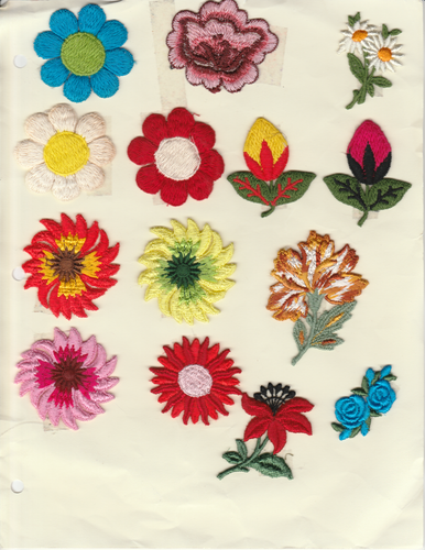 CuteVintage Patches Flowers Daisies Roses Carnations Sunflowers