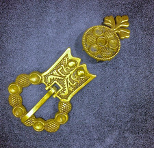 Medieval England Belt Replica, Brass Buckle Strap End For Girdle Belt 24mm