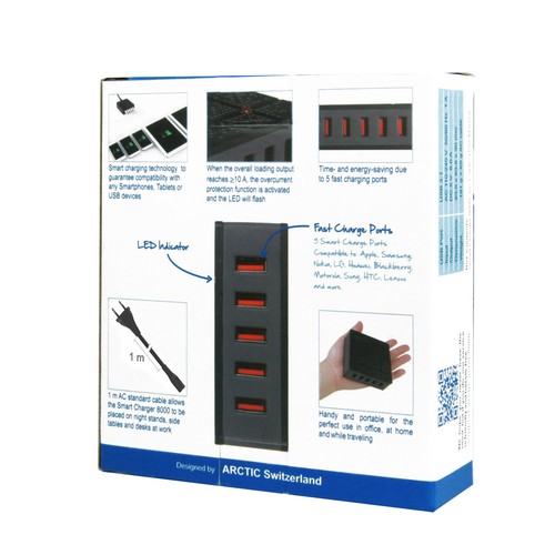 ARCTIC Smart Charger 8000 - IC Intelligentes 40W USB Ladegerät mit 5 Anschlüssen - Bild 8 von 8