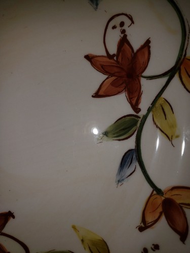Maxcera Leaf Vine Fall Autumn Hand Painted Tuscany Plate Dish 8” - Picture 5 of 6