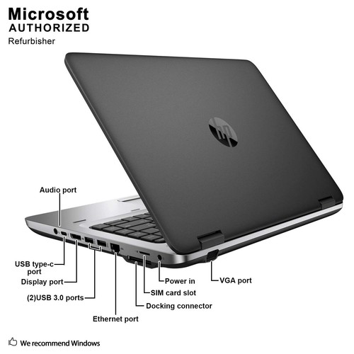 HP ProBook Business Laptop Computer 14" Core i5 8GB RAM 256GB SSD Windows 10 DVD - Picture 5 of 6
