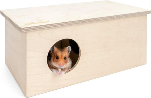 Cachette de hamster chambre bouleau Niteangel - petits animaux domestiques maison en bois habitat - Photo 1 sur 6