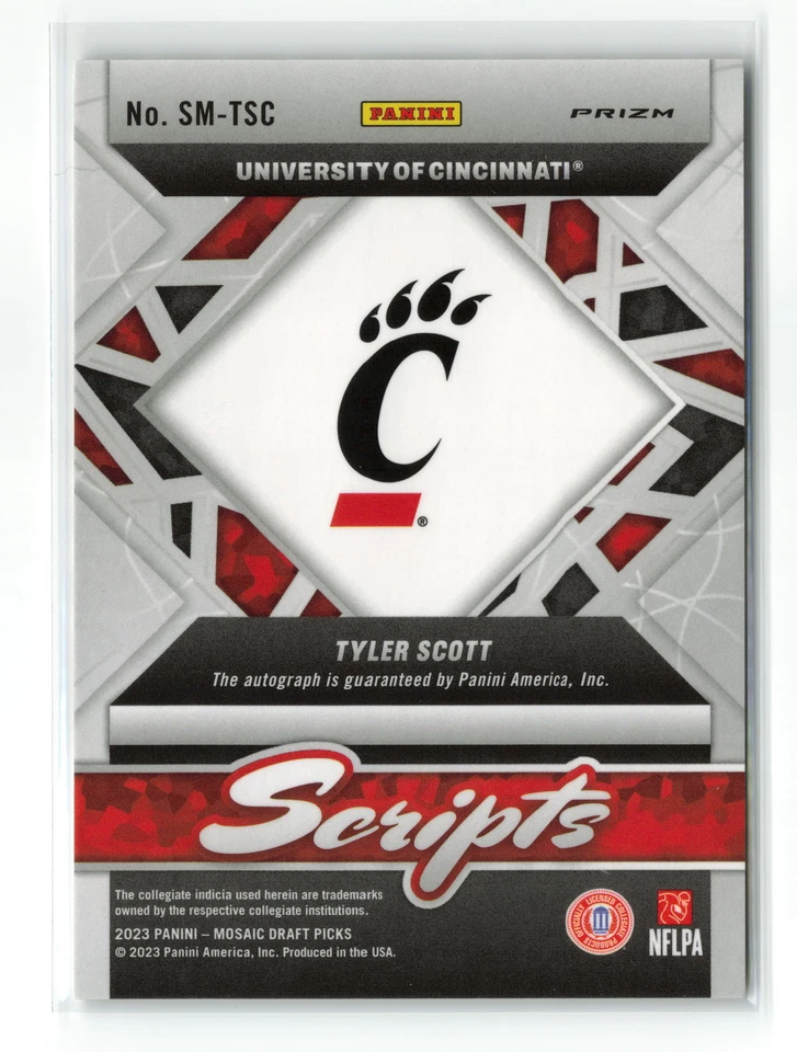 TYLER SCOTT #sm-tsc 2023 PANINI MOSAIC DRAFT SCRIPTS AUTO - Image 2 of 2