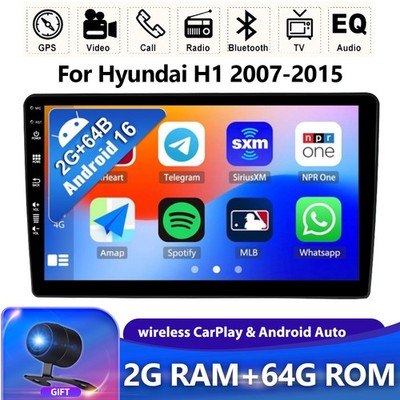 9''Autoradio Für Hyundai H1 2007-2015 CarPlay Android 16 DSP Kamera 2GB+64GB WIFI