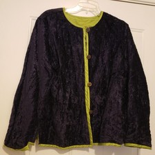 NWT Ladies COLDWATER CREEK Reversible Jacket Blazer, Silk  Velvet, size PM