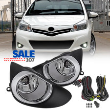 For 2012-2014 Toyota Yaris Hatchback Fog Lights Lamps Chrome Housing Leftright