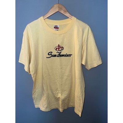 Intex San Francisco Golden Gate Bridge Embroidered T-Shirt Yellow Mens Large