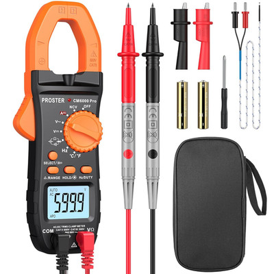 Digital Clamp Meter 6000 Count - 800A DC AC Current AC/DC Voltage Multimter, TRM
