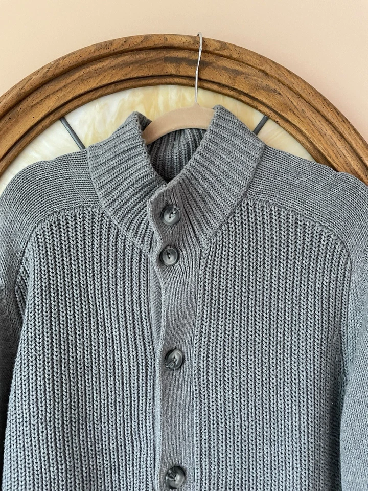 Cárdigan suéter vintage bajo 100 % algodón con bolsillos con botones para hombre X/L. Hecho en Estados Unidos Foto 3 de 4