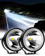 NAOEVO 4 Inch Round LED Pod Lights, 60W 2pcs 4 inch White Light Spotlight 