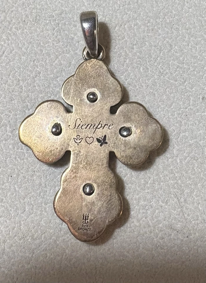 Colgante Cruz James Avery La Vida Nueva Plata y Bronce Foto 3 de 3