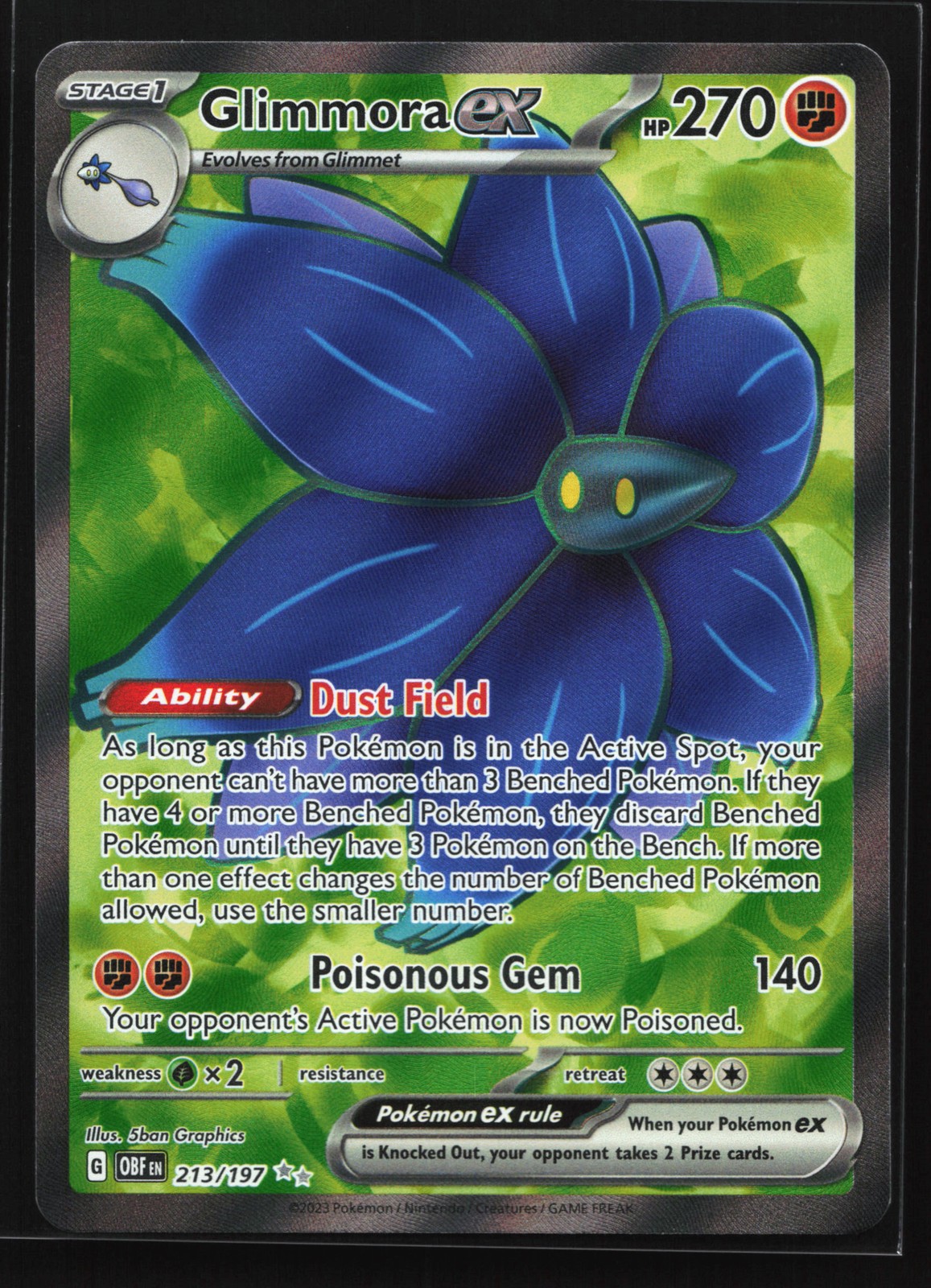 Glimmora ex 213/197 SV03: Obsidian Flames Ultra Rare Pokemon Card