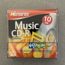 Memorex Music CD-R Recordable 10 Pk 40X 700MB 80 Min New In Package