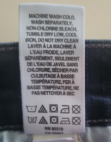 Lucky Brand Charlie Baby Boot Flare Jeans Size 4/27 Dk Blue Wash Logo Easy Care - Picture 9 of 15