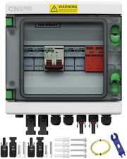 2 String Solar PV Combiner Box IP65 2 in 1 Out DC500V 32A Circuit Breaker wit...