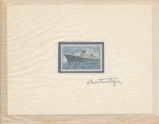 France 1962 N° 1325 Le Paquebot France signé du graveur Hertenberger