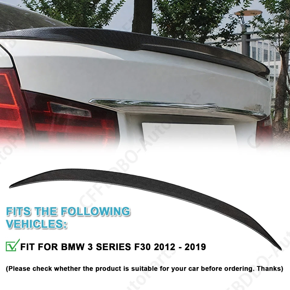 Alerón trasero estilo M de fibra de carbono ABS para BMW F30 F80 M3 sedán 12-18 Foto 4 de 4