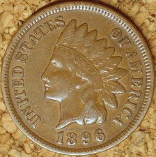 1896 Indian Head Cent - VERY FINE++ DETAILS  NICE BROWN COLOR   (M717)
