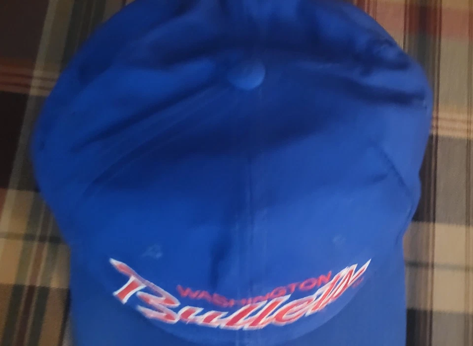 Washington Bullets Sports Specialties Script Snapback Hat Korea Blue Red 1994 - Image 2 of 4