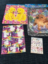 Lot of Vintage Lisa Frank Stationary, Stickers, Loot Bags BundlePartially Used