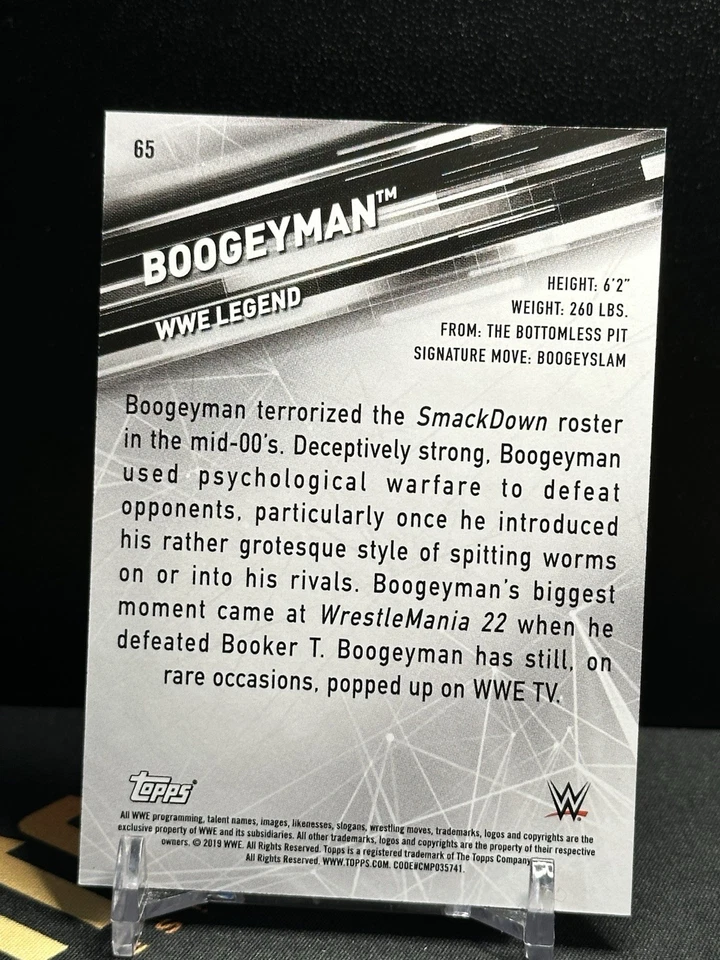 Boogeyman 2019 Topps WWE Smackdown #65 Wrestling 20th Anniversary SSP 5/20 - Image 3 of 3