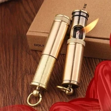 Retro Trench Lighter Grinding Wheel Flint Brass Windproof Kerosene Pipe Lighter