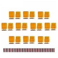 10 Pairs Amass XT60 XT-60 Male Female Bullet Connectors Plugs with 20 Yellow