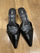 Black Mules Kitten Heels UK6