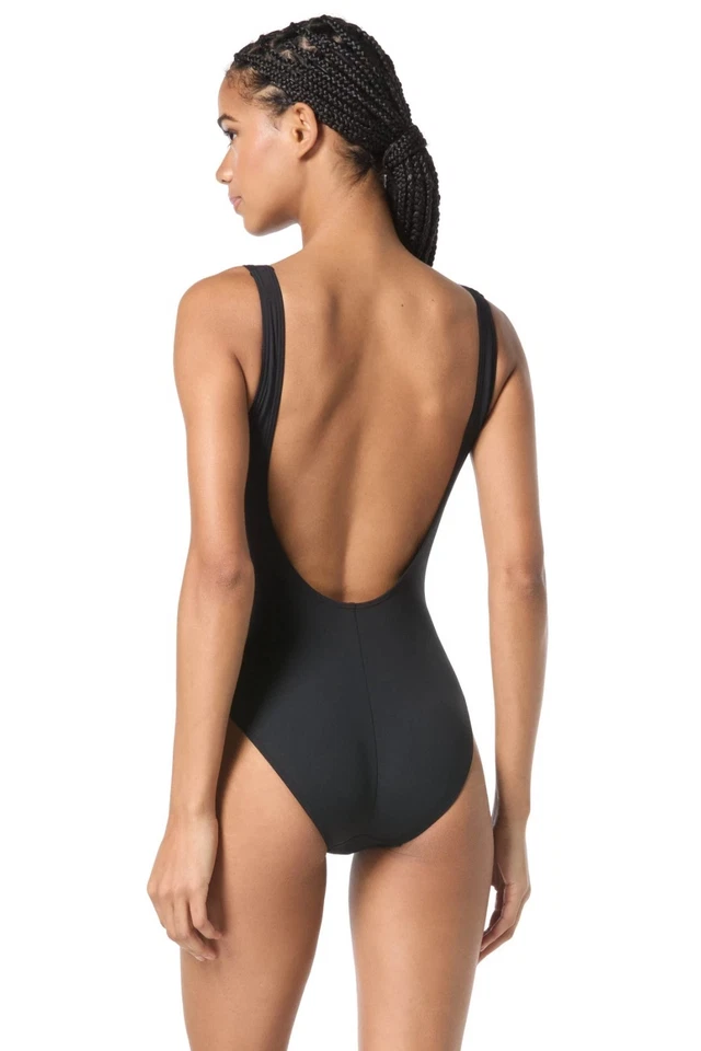 $160 Traje de baño de una pieza para mujer Michael Kors con tachuelas cuello redondo talla 12 Foto 2 de 2