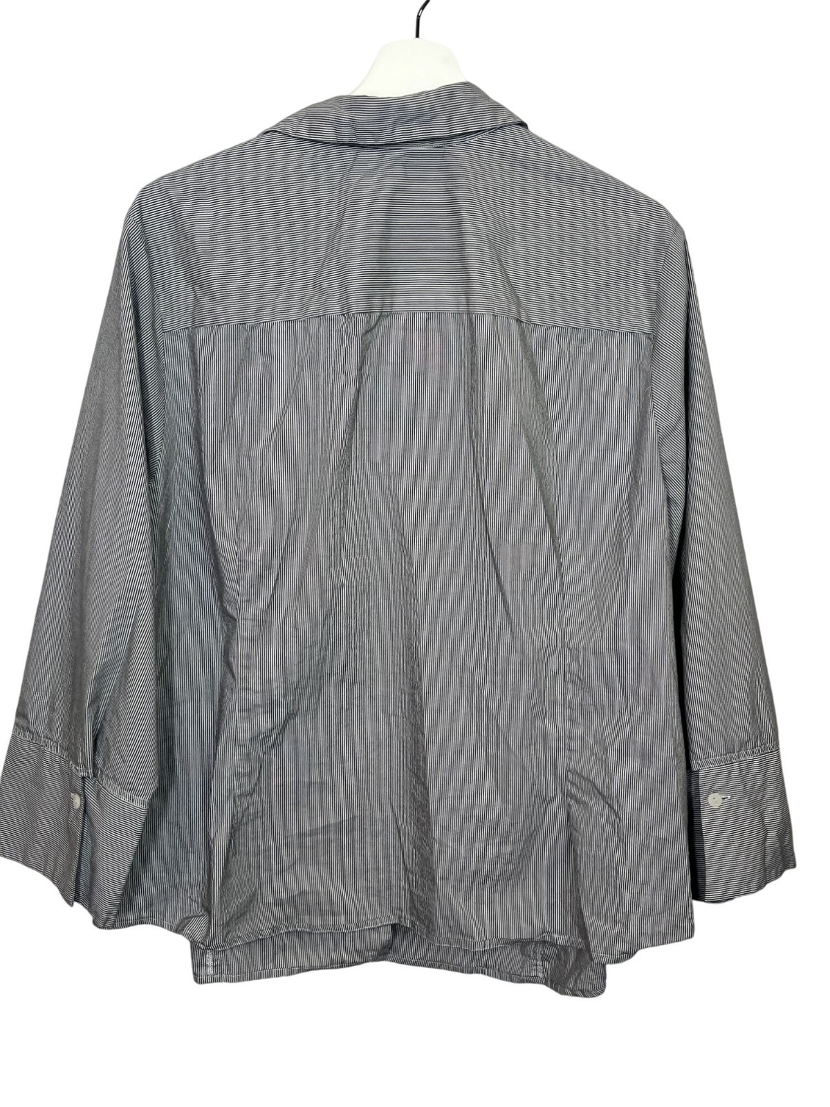 Larry Levine Plus 3X Button Down Blouse Gray Blac… - image 2