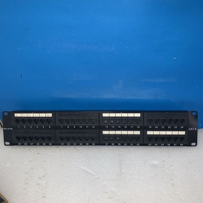 Belkin 48-Port CAT6 Network Patch Panel Black ethernet