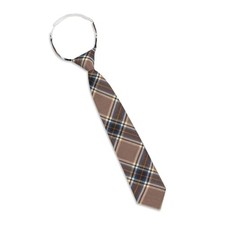 Ties for Women and Girls, Adjustable Ladies' Striped Brown Yellow Plaid Necktie